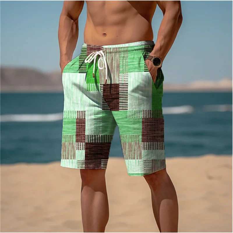 Vintage Patchwork Pattern Beach Short For Men Fashion Casual Summer 3D Fake Cloth Printed Swim Trunks Loose Street Short PantsT250304