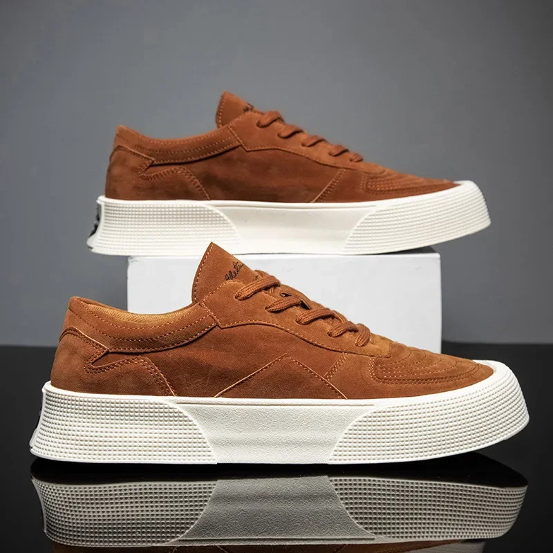 Leather Men Shoes Lace Up Casual Shoes Men Sneakers Breathable Lightweight Footwear Comfortable Male Sports Tenis Masculino 250228