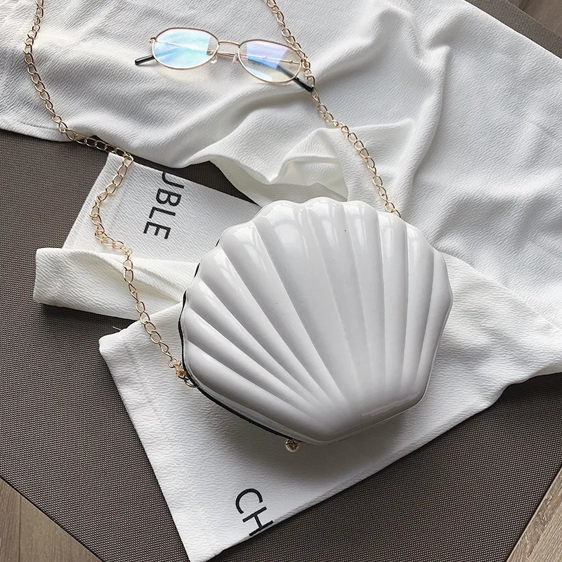 Fashion Women Shoulder Handbags Shell Bag Chain Cute Sequins Small Phone Money Pouch Zipper Crossbody Bags for 250303