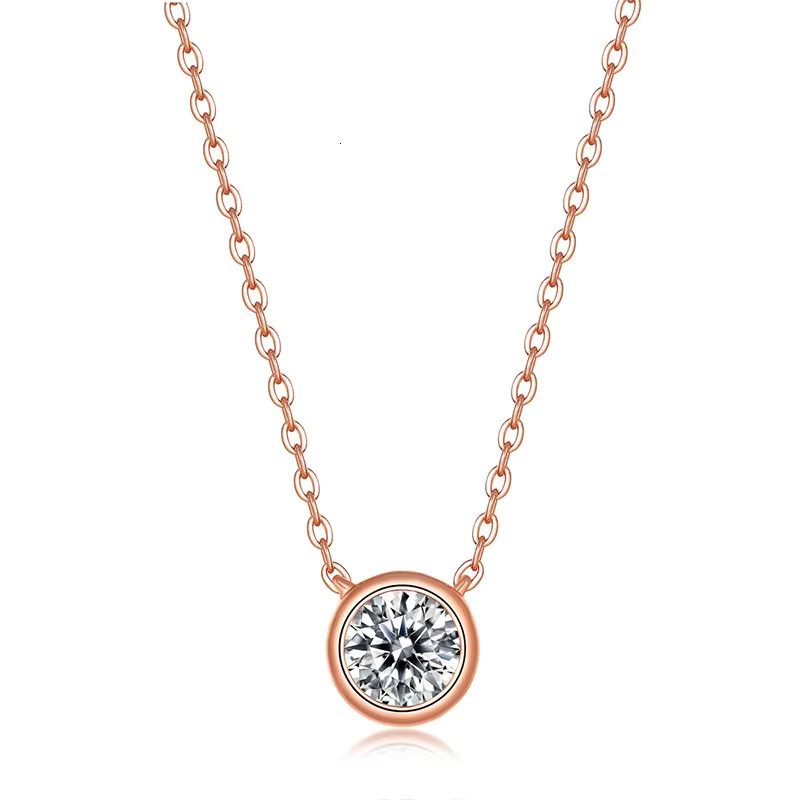 Fine 1Carat VVS D Mossanite Jewelry Pendant Bubble S Sterg Sier Rose Gold Plated Necklace for Women