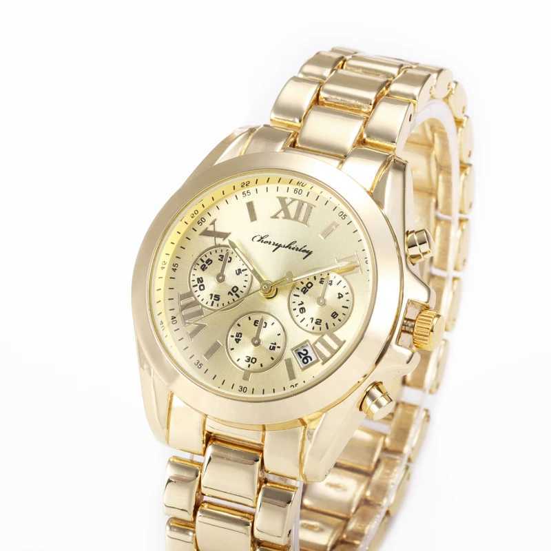 New Fashion Calendar Womens Gold and Silver Simple Couple Watch Relogio Womens Alloy RS QuartzXJ250304