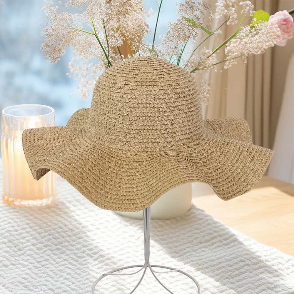 Str Hat For Women Summer New Wave Edge Solid Color Simple Sun Hat Versatile Outdoor Vacation Sunscreen Beach HatXJ250304