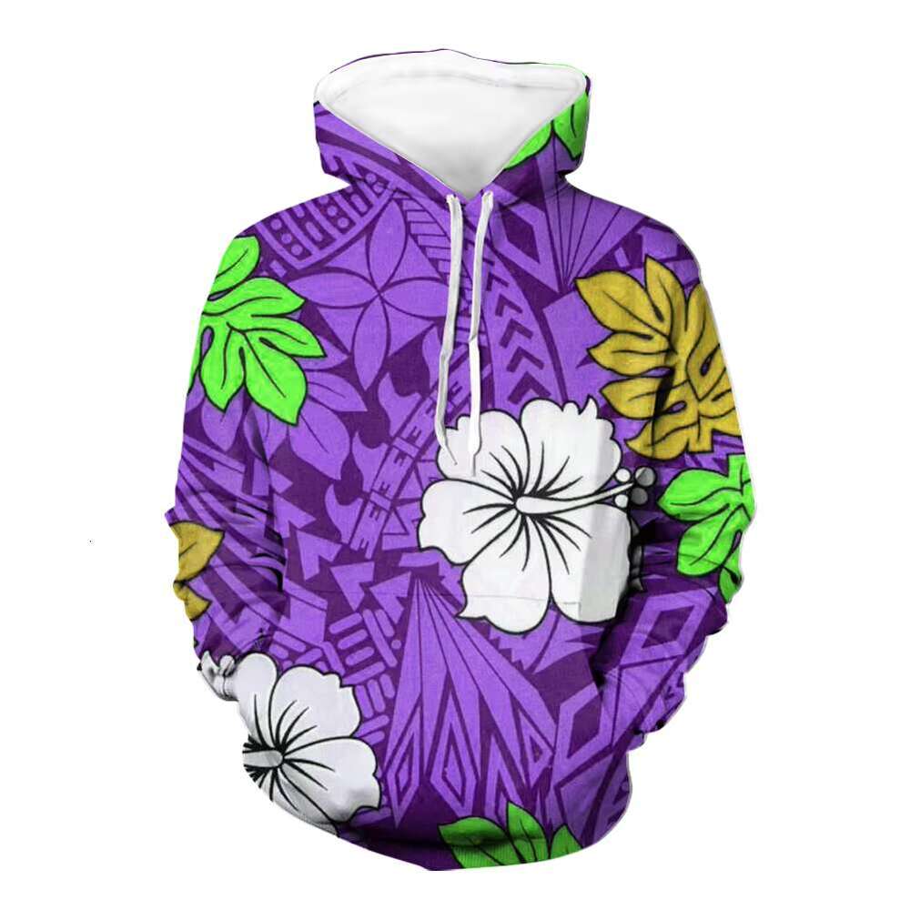 Autumn And Winter Women's New Casual Polynesian Tribal Long Sleeve Pocket Oversize Hoodies For Women Huddies