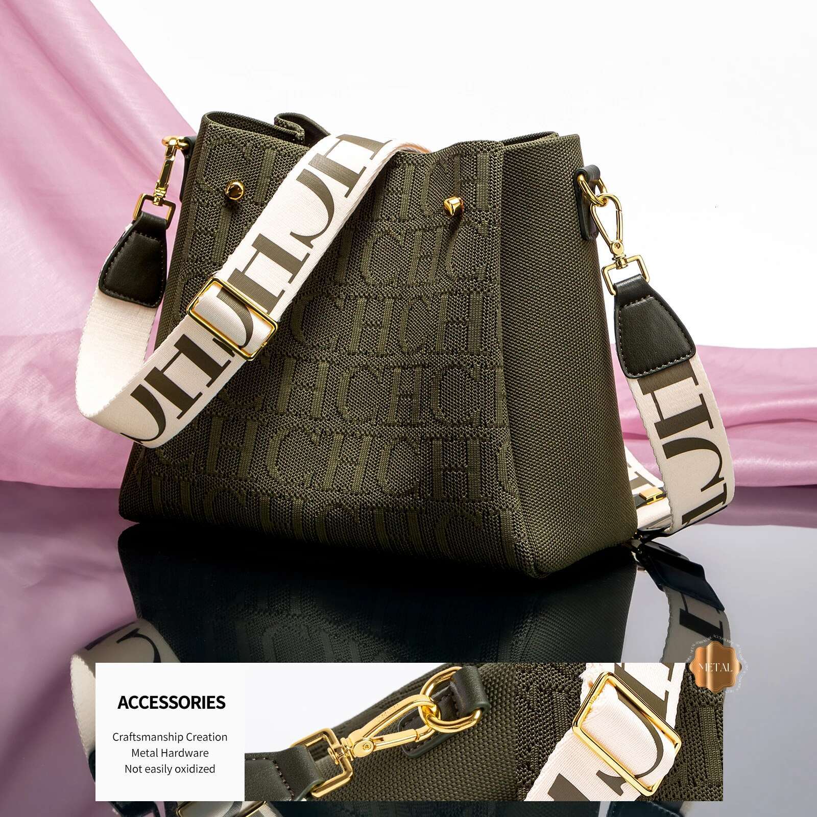 Classic Retro New Solid Color Letter Design Women's Shoulder Bag Fashion Party Multifunctional Ocn Handbag