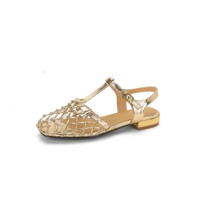 Sandals Hollow Women Shoes Low Heels Designer Summer Dress New Brand Mesh Sgback Sexy Casual atos Mujer Pumps