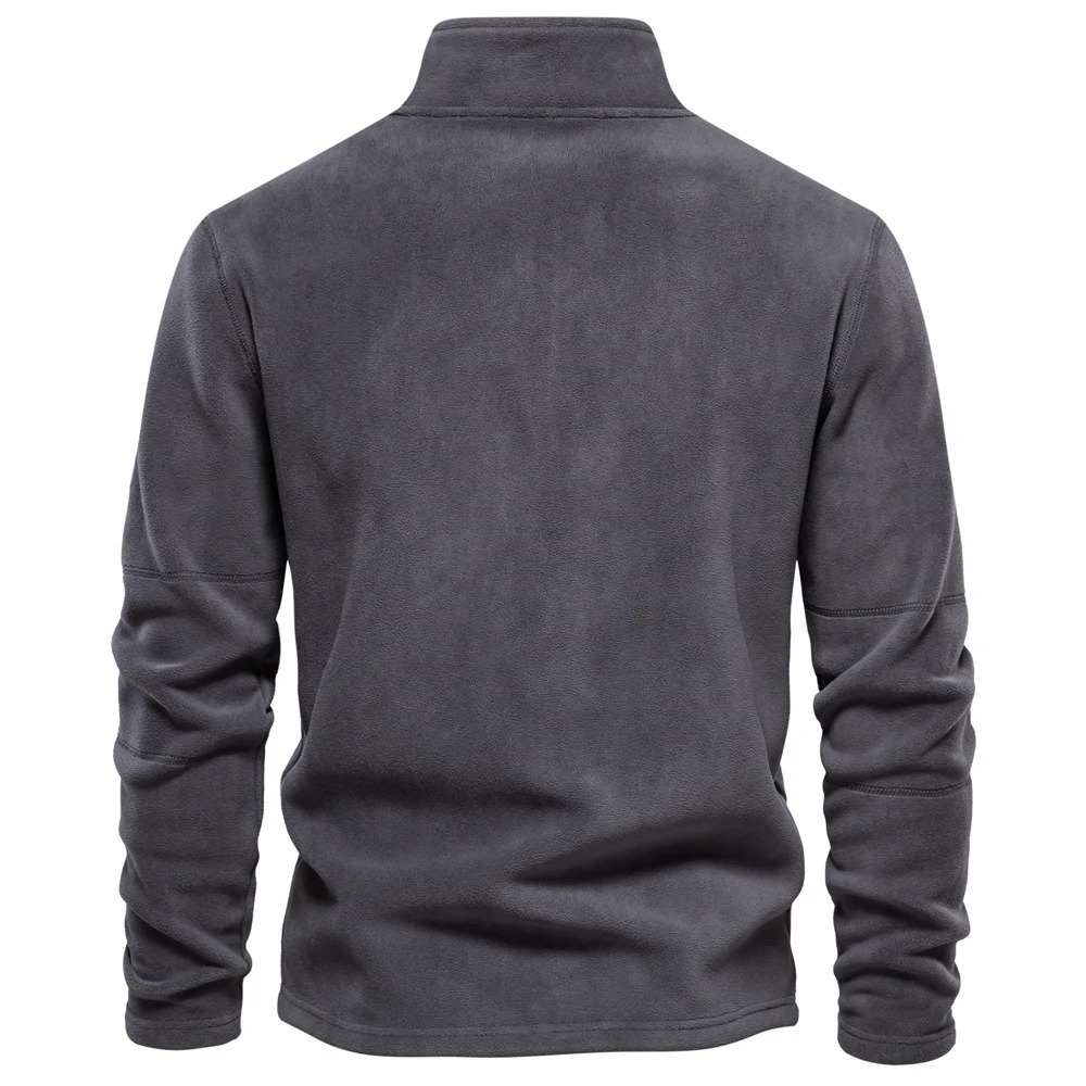 AIOPESON Quality Thicken Warm Fleece Jacket for Men Zipper Neck Pullover Mens Sweatshirt Soft Shell 250304