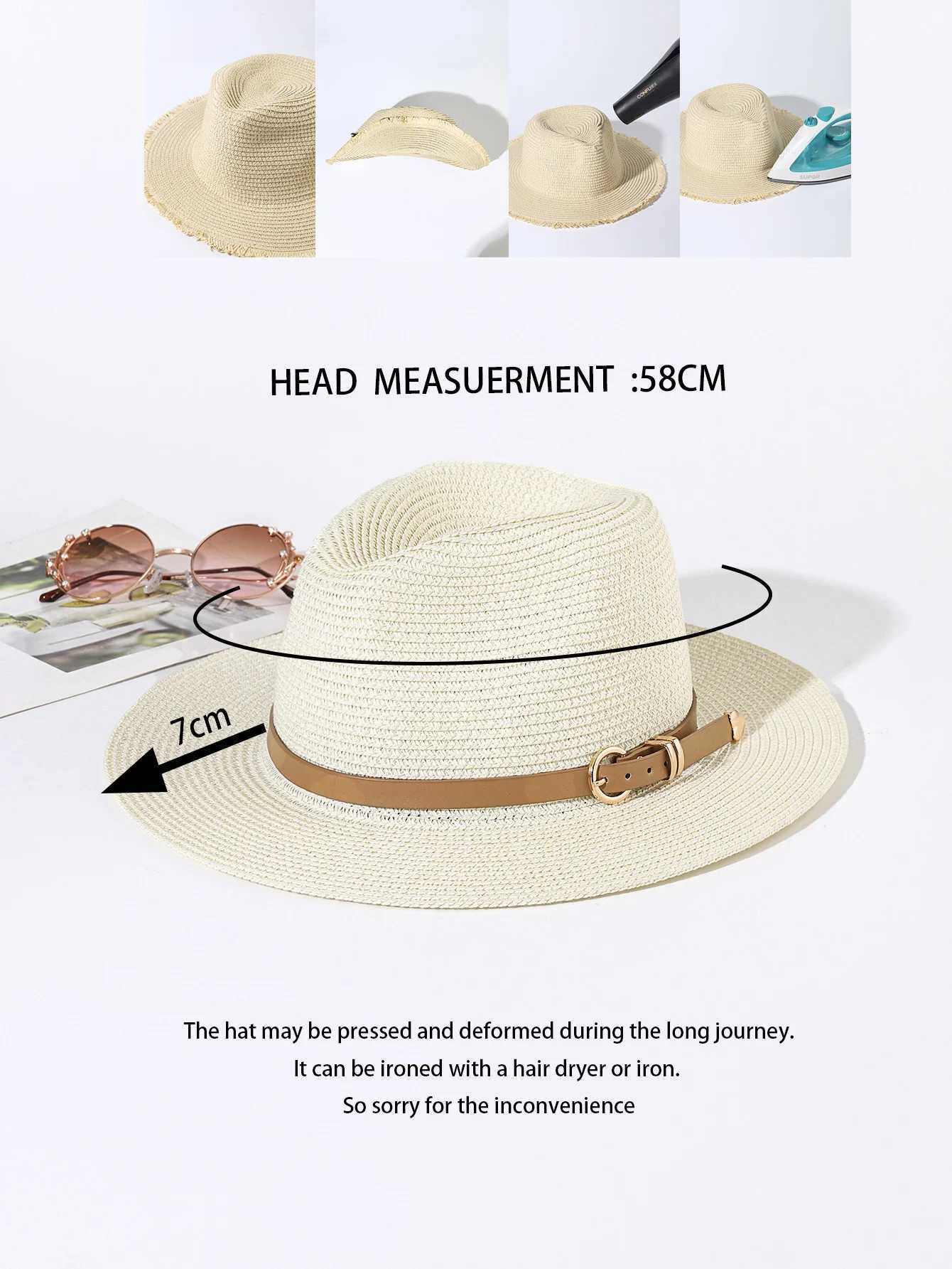 Summer hats mens and womens white wide brimmed Panama hats youth street pats vacation belt small top hat everything up sun visXJ250304