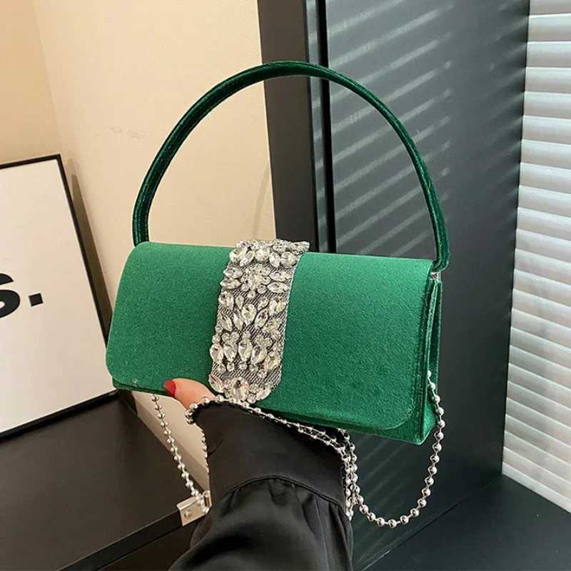 Luxury Rhinestone Handbag for Women Red Flannel Tote Bags Designer Evening Bag for Wedding Purse Ladies Crossbody Bags Z250303