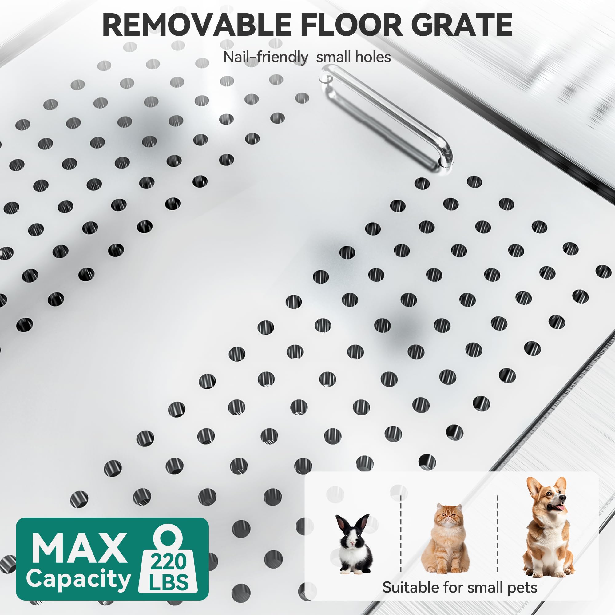 Professional Dog Bathtub 50in, Stainless Steel 304 Dog Bathing Station