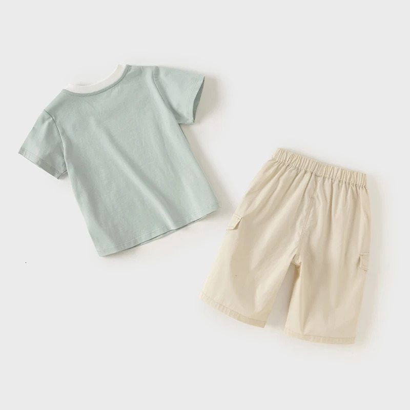 Dave Bella Summer Boys Girls Casual Cotton Set T-shirt and Shorts Sets for Kids Children Two-pieces DB2241004 250304