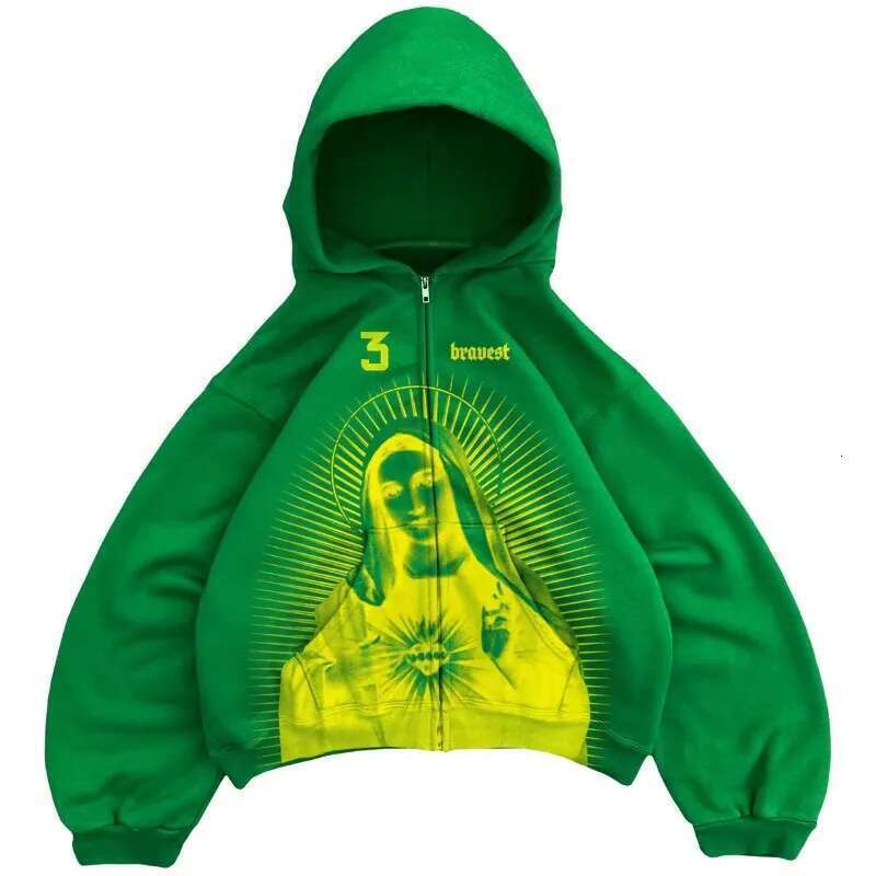 Y2k High Street Winter Men Oversized Hoodie American Retro Personality Print Sweatshirt Hip Hop Fashion Punk Style Pullover