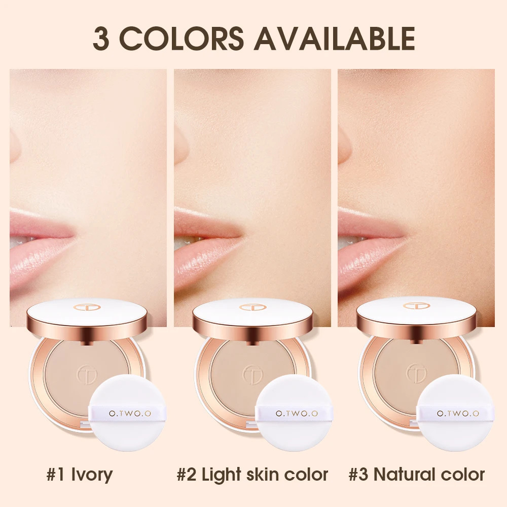 Face Setting Powder Cushion Compact Powder Oil Control 3-color Matte Finish Concealer Makeup Press Powder 250305