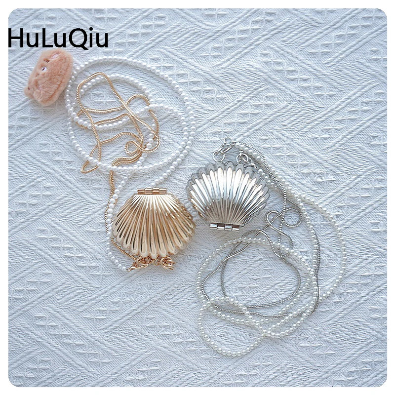 Summer Lipstick Bags For Women Fashion Pearl Mini Purse Crossbody Bag High Quality Gold Shell ner Shoulder 250303