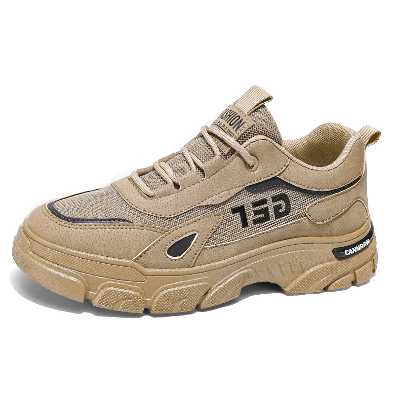 2025 Designer s New Breathable Men s Fashionable Lightweight Versatile Thick Bottom Black Grey Brown Sports And Leisure Board Shoes Men s Sizes 39-44