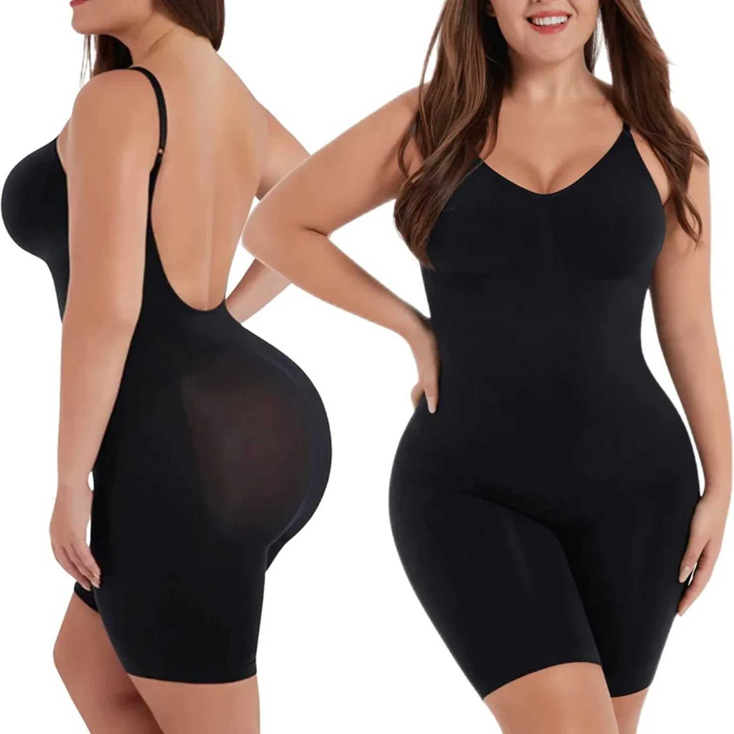 Seamless Women Bodysuit Butt Lifter Shapewear Waist Trainer Body Shaper Strappy-Back Chest Enhancing Corrective Underwear CorsetXJ250304