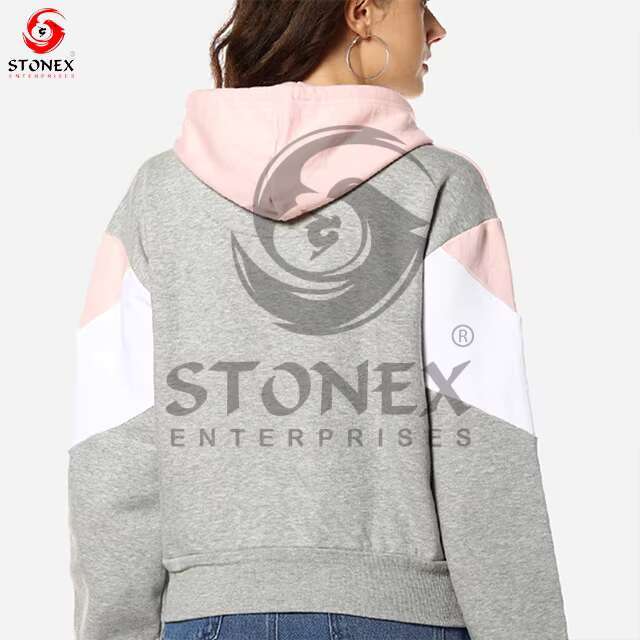 Wholesale OEM Service Long Sleeve Women's New Arrival Solid Color Fashion Wear Hoodies For Ladies.