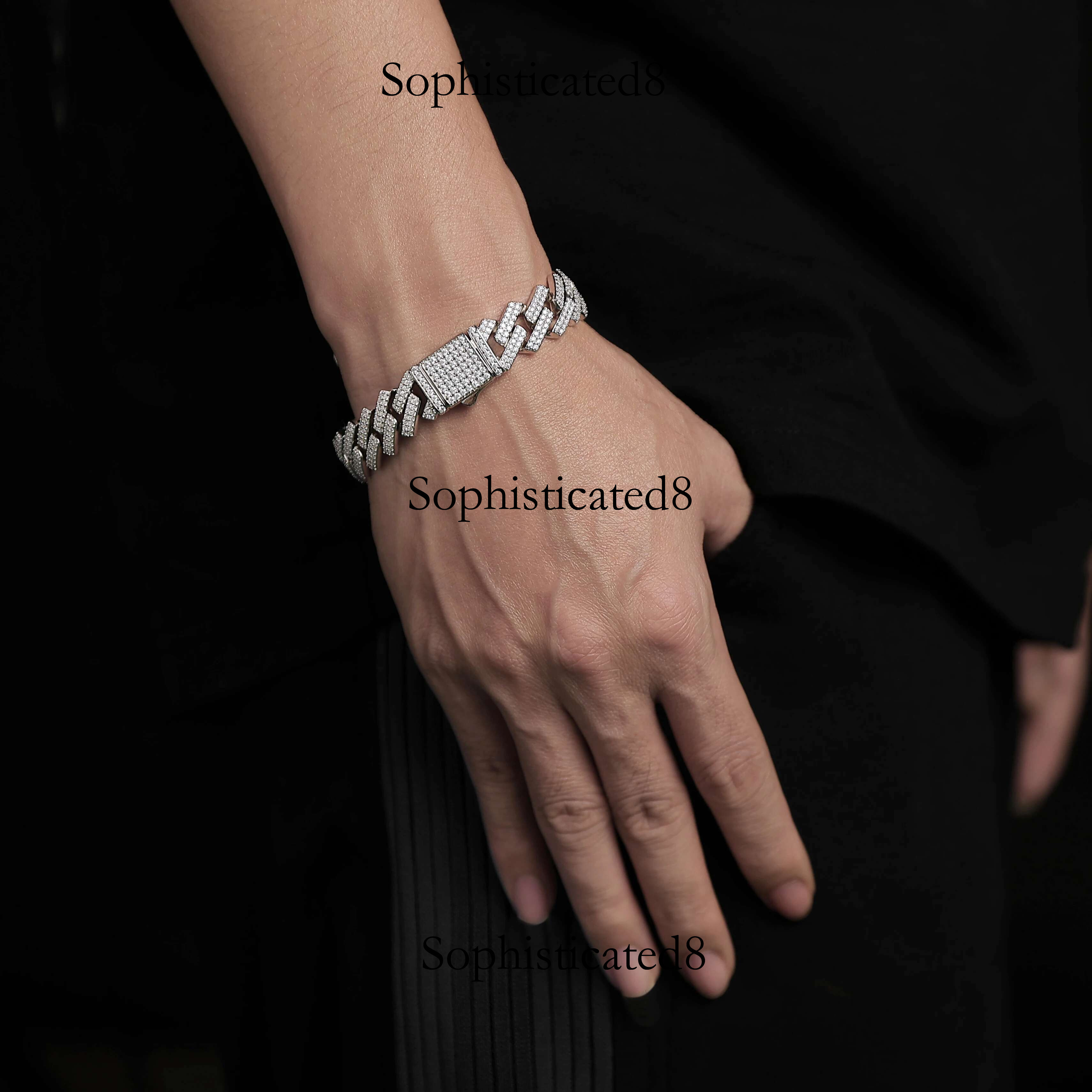 JIUZUAN 10/14mm Full Moissanite 2 Row Bracelet S Sterg Sier Dias Cuban Pendant 2024 Hip Hop Pop Chic