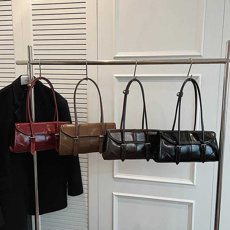 2024 hot selling wine red shoulder bag womens waterproof belt buckle design handbag French brand underwear handbag Z250303