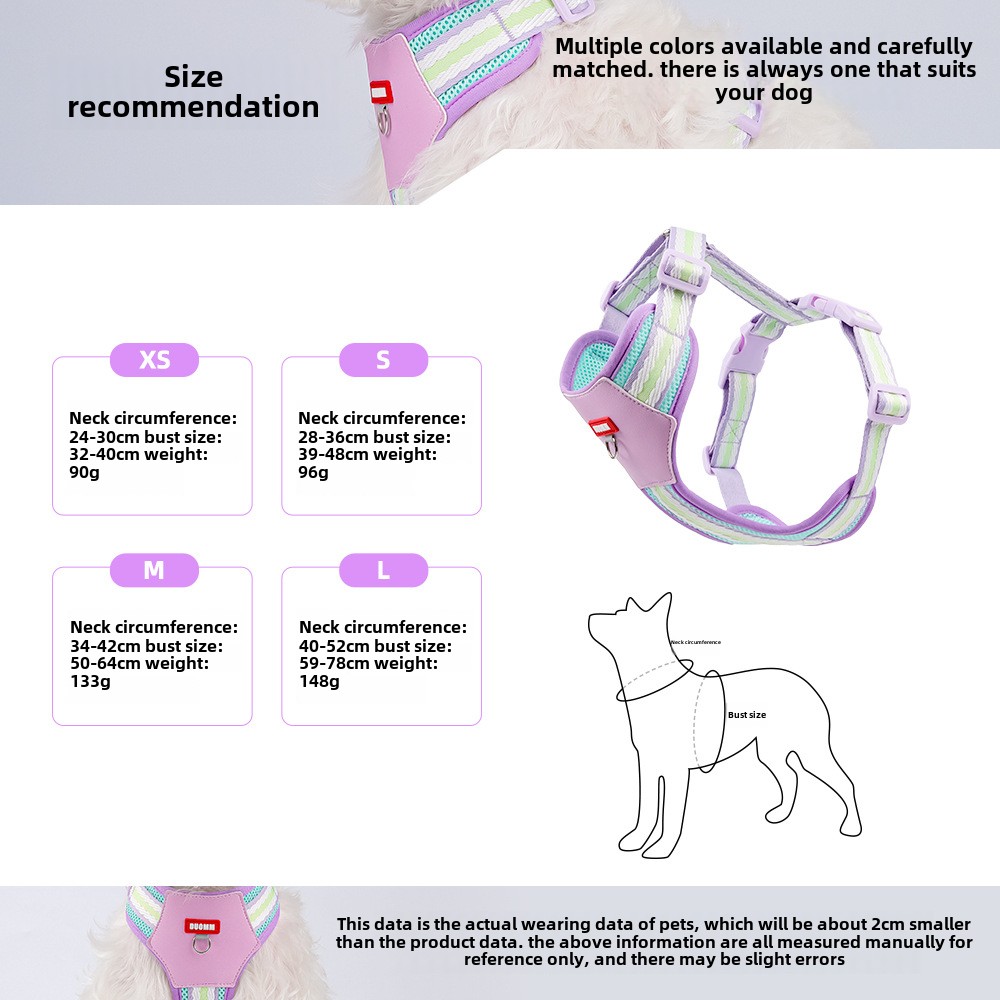 New dopamine puppy chest back cloud feeling breathable dog chest strap out pet supplies spring leash summer