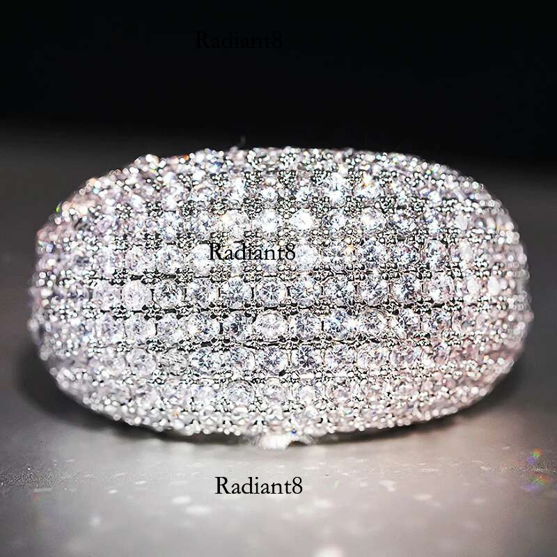 Huitan Sparkg Women Rings for Wedding Engagement Party Full Bg Crystal Cubic Zirconia Trendy New Jewelry