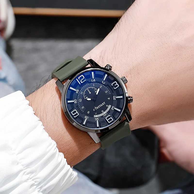 Fashionable and casual three-dimensional digital blue glass quartz silicone menXJ250304