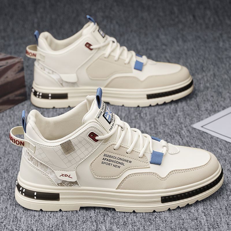 Spring New Breathable High Top Men's Designer Shoes Multifunctional And Fashionable White Board Shoes Thick Soled Sports And Leisure Board Shoes 