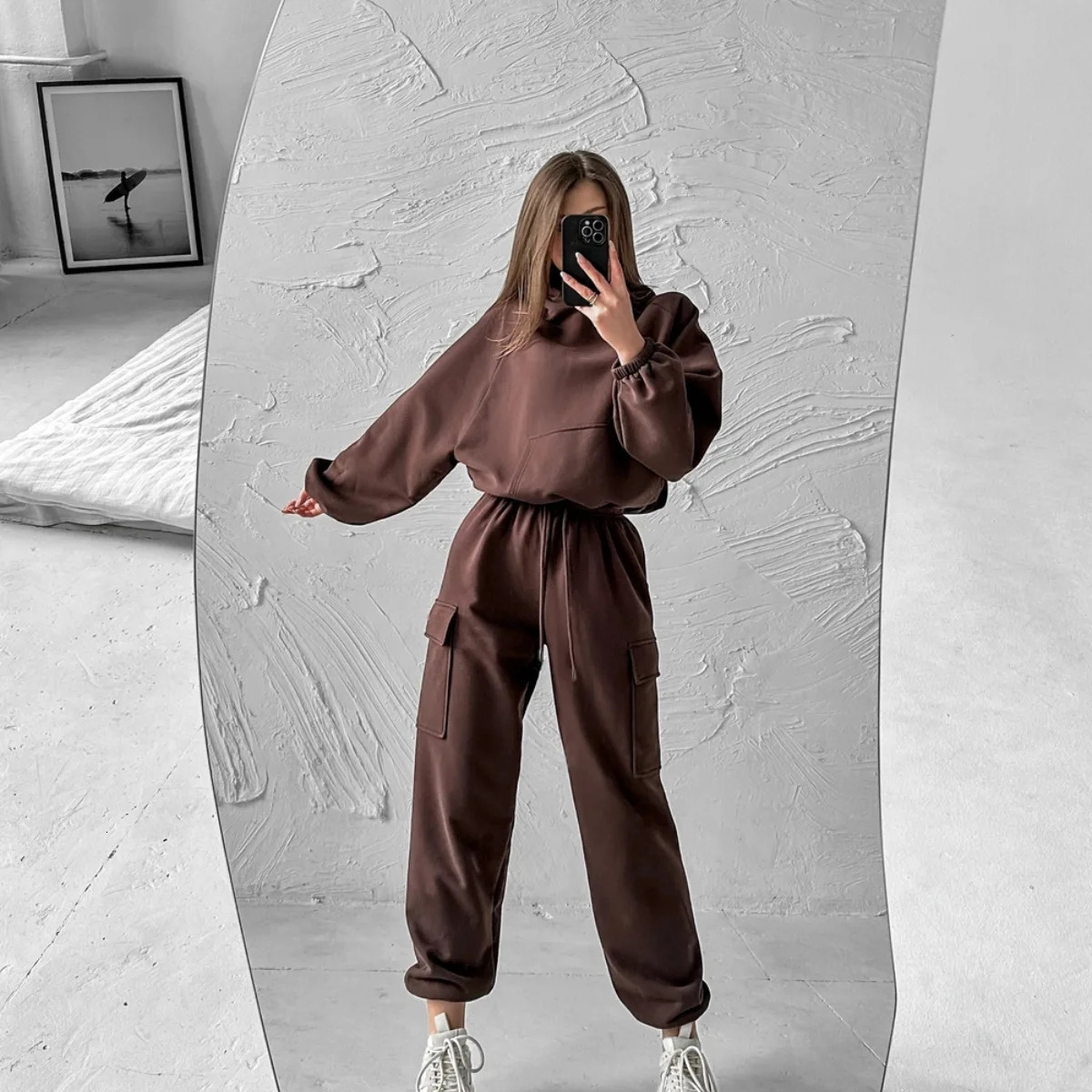 Sweatsuit Spring Sport Suit Zip Up Hoodie Jacket SweaterPant Running Jogging Workout Casual Set Tracksuit 250303