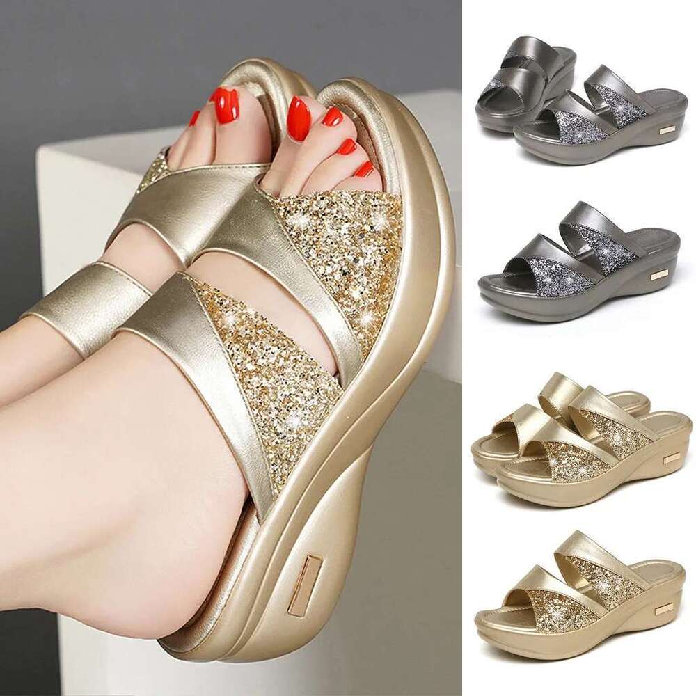 summer 2025 women's Shoes Platform Casual Summer Sandals Toe Fashion Solid Ladies Wedge Women's elegant sandals woman