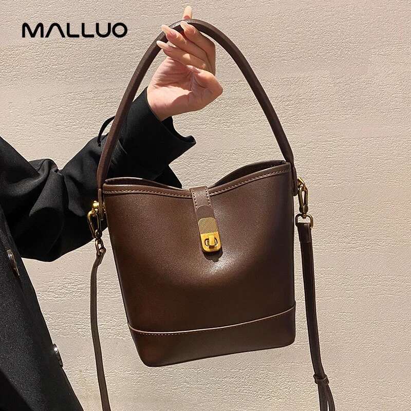 Women's Genuine Cow Leather Shoulder Bags Female Fashion Versatile Designer Crossbody Bag Ladies Bucket Handbags For Lady