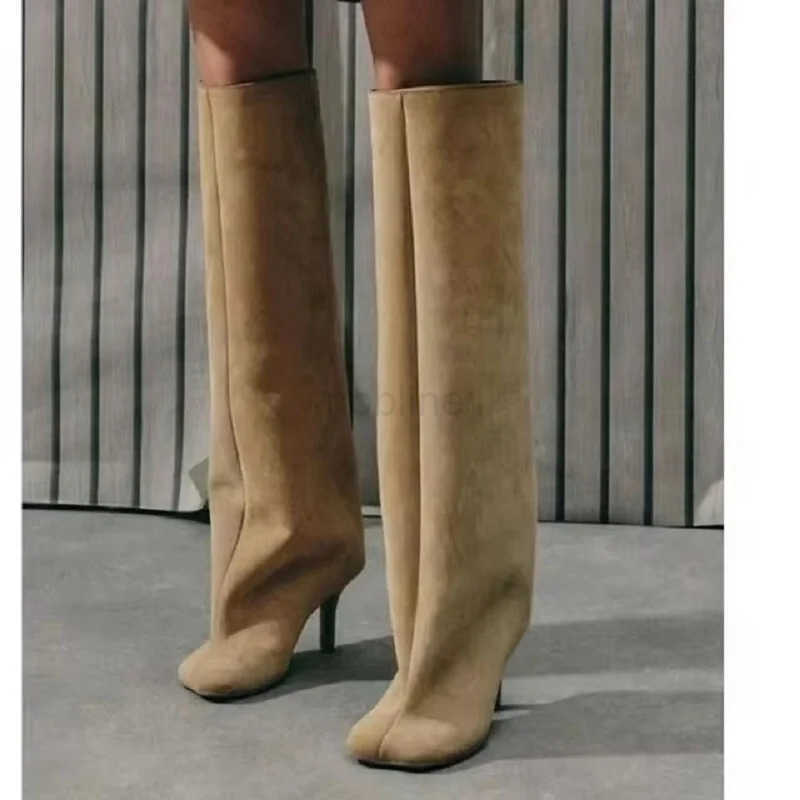 Eilyken Concise Round Toe Wen Knee-High Boots Punk Style Thin High H Shoes Autumn Winter Fem Long Booties Z250304
