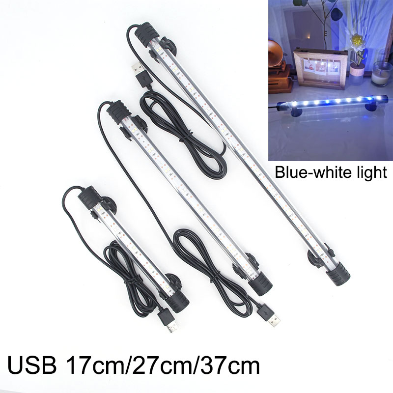 17cm 27cm 37cm USB 5v Submersible blue white LED Aquarium bule Light Fish plant grow underwater for Tank Lighting Bar lamp c