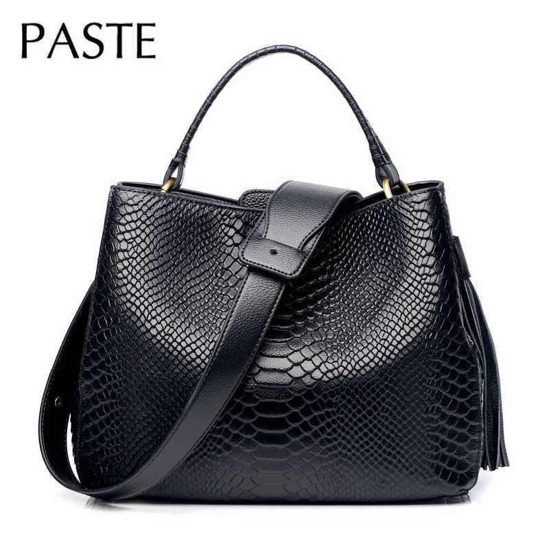 New Serpentine Pattern Cow Leather Fashion Bucket Bag Burgundy Red Luxury Womens Handbag Festive Day Ladies Shoulder Bag Z250303
