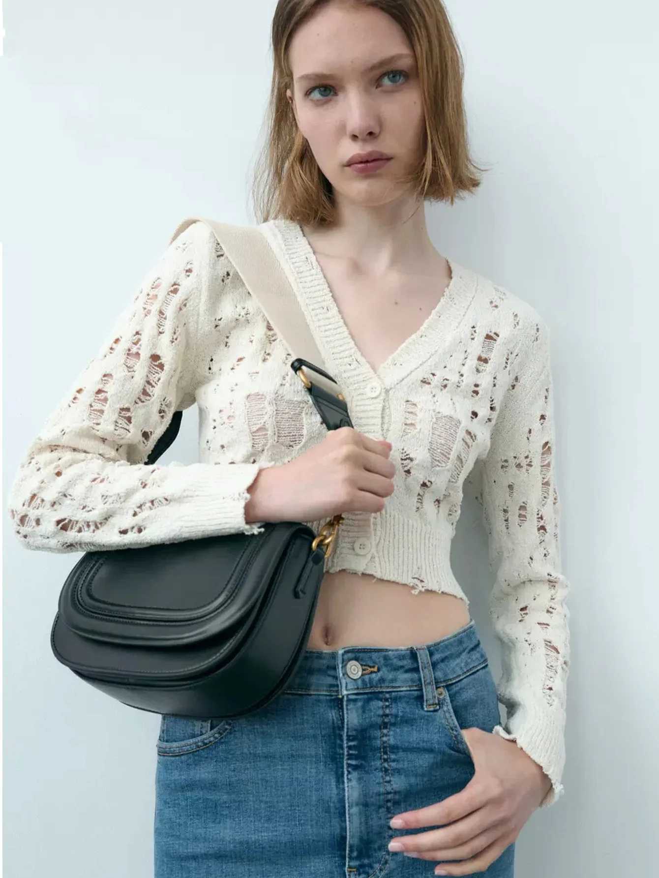 Saddle bag shoulder bag popular foreign trade bag 2024 new wide shoulder strap diagonal cross armpit cross-border wholesale Y250303