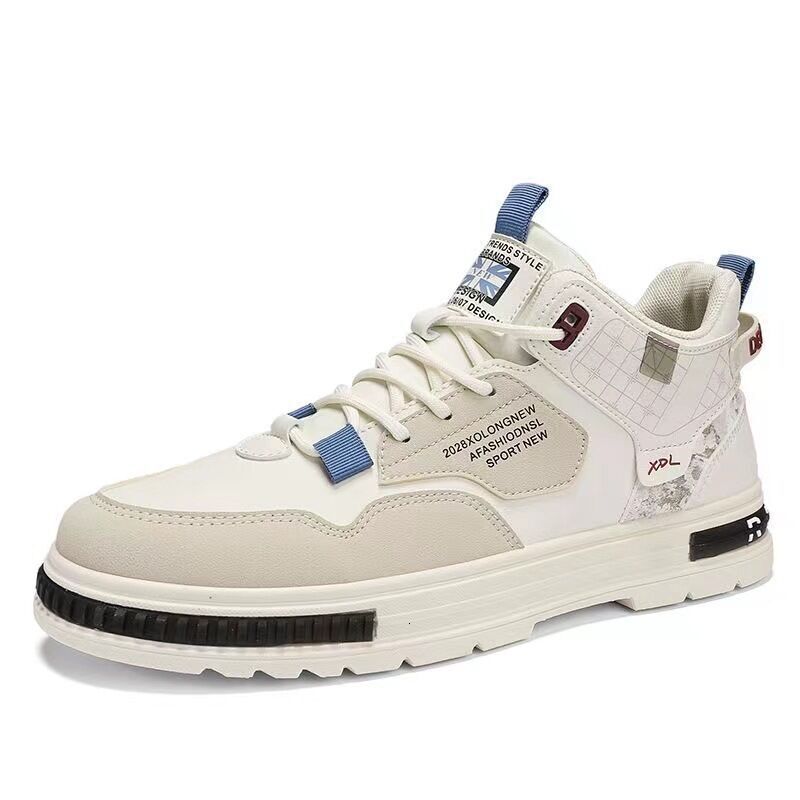 Spring New Breathable High Top Men's Designer Shoes Multifunctional And Fashionable White Board Shoes Thick Soled Sports And Leisure Board Shoes 