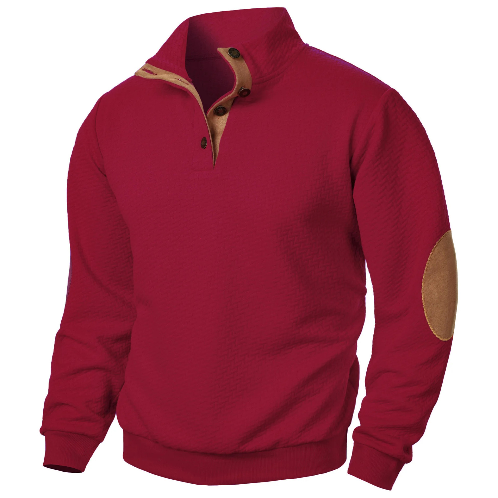 mens casual sportswear long sleeved stand up collar button down sweatshirt autumn outdoor streetwear 250304