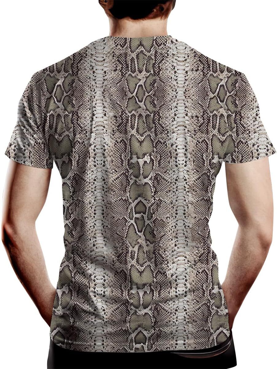 Mens T shirt Men's Snakeskin Print Fashion Short Sleeve T-Shirt tee Casual tops summer clothes cool