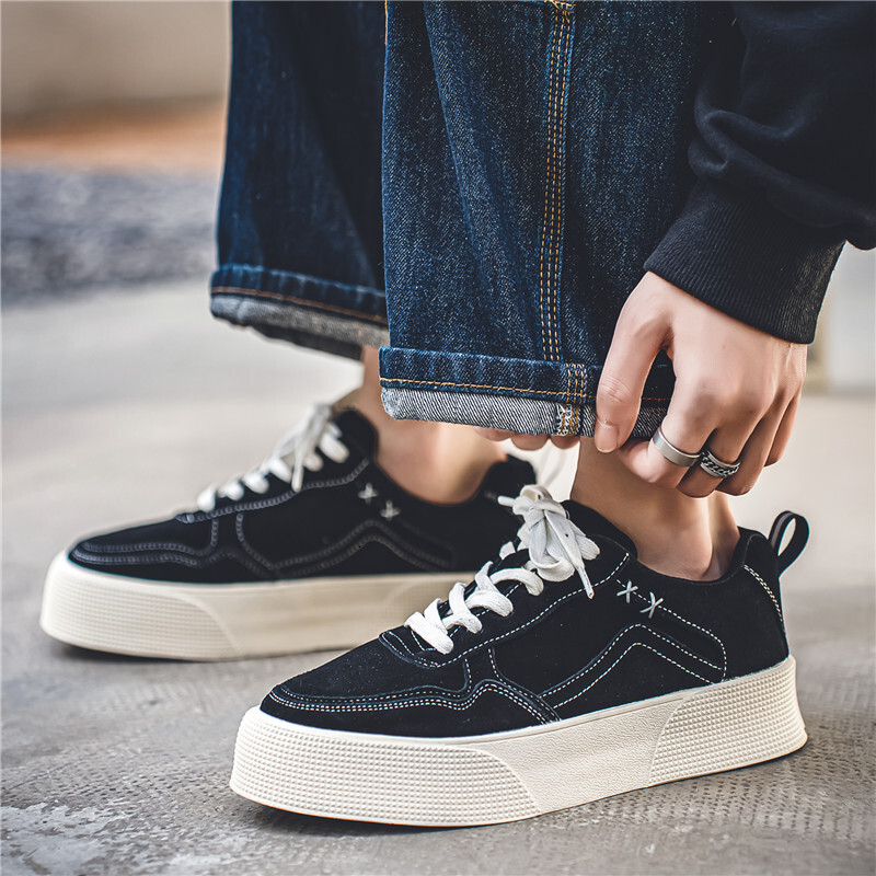 Men's 2025 Spring/summer New Collection Niche Design Low Cut Sports And Leisure Youth Fashion German Shoes Thick Soled Height Increasing Men'