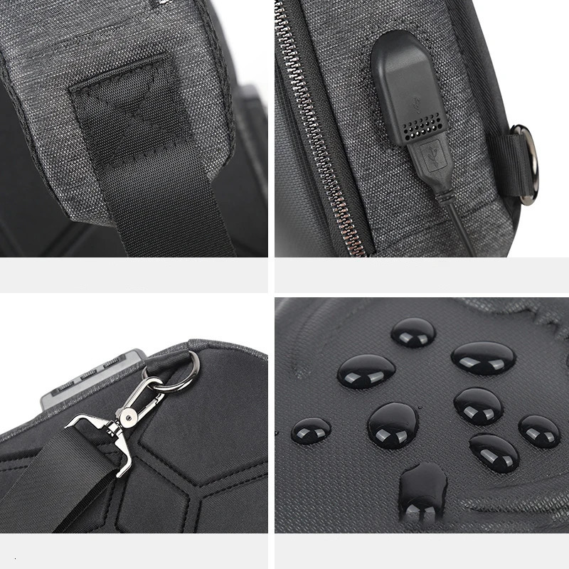 Running Chest Bag for Men USB Charging Fashion Streetwear Sling Pack Crossbody Motor Cycling Backpack College Student Unisex 250227