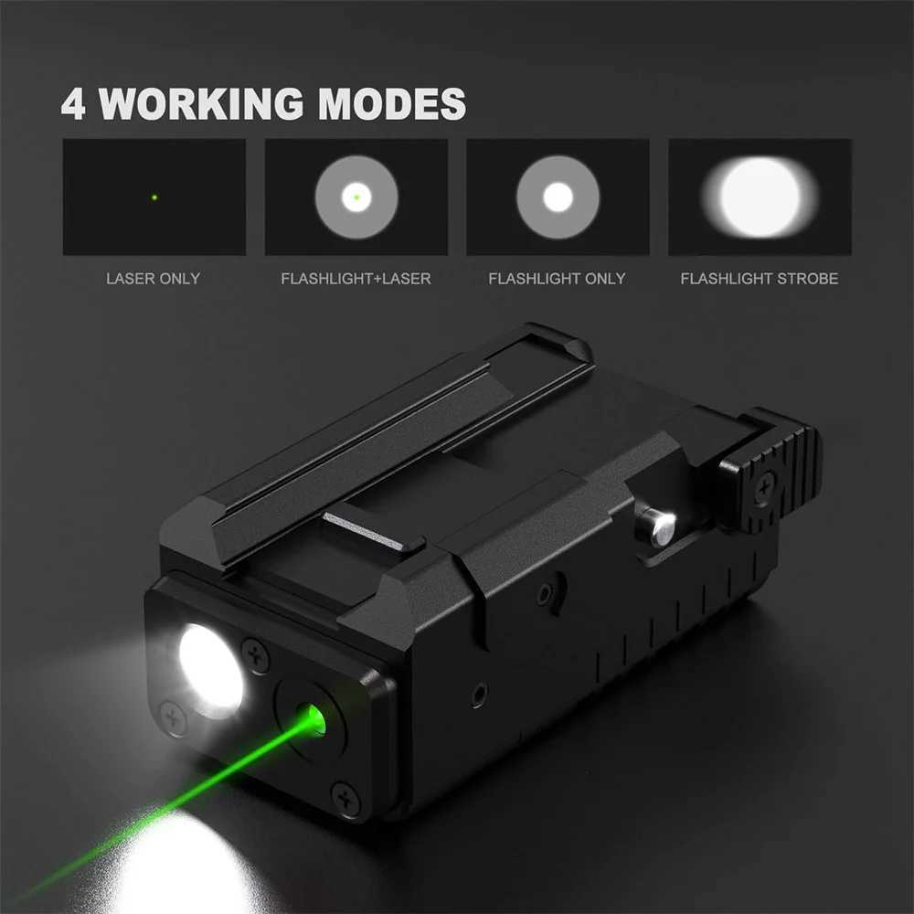 1000 Lumens Weapon Gun Light Red Green Laser Light Combo Pistol Light Gun Laser Sight Compact Pistol Flashlight Handgun LightXJ250303