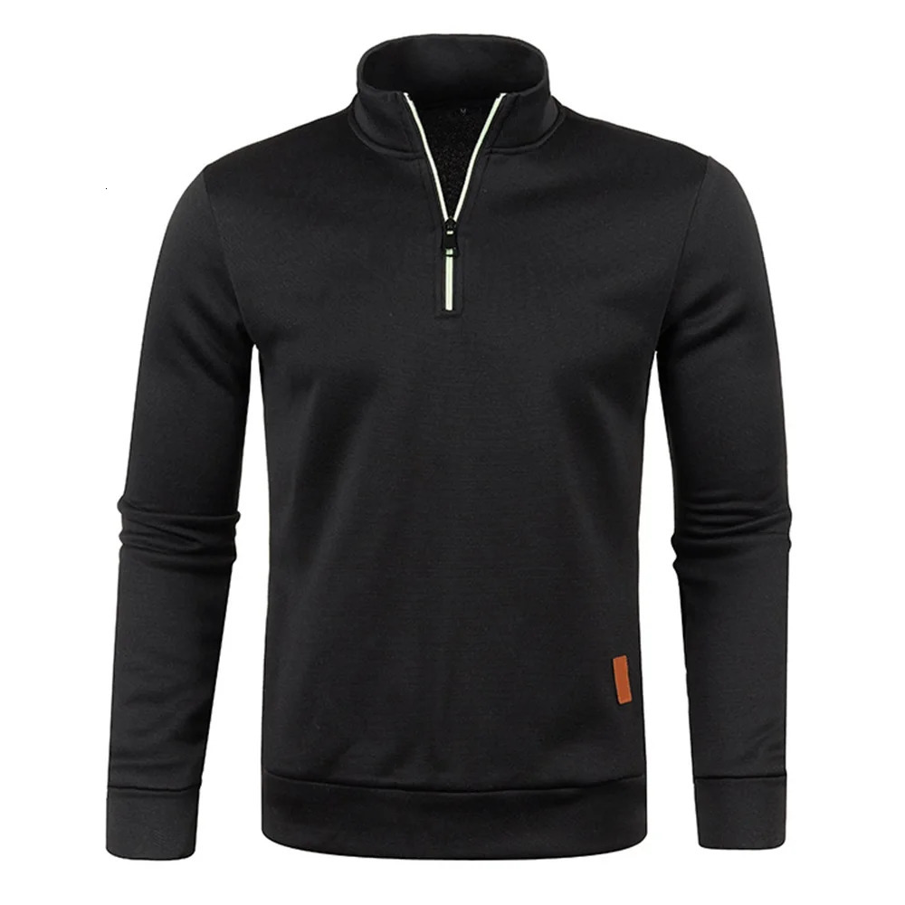 Mens Sweatshirts Half Zipper Pullover Male Long Sleeve Flleece Sweater Standcollar Snowflakes Hoodies Clothes 250304