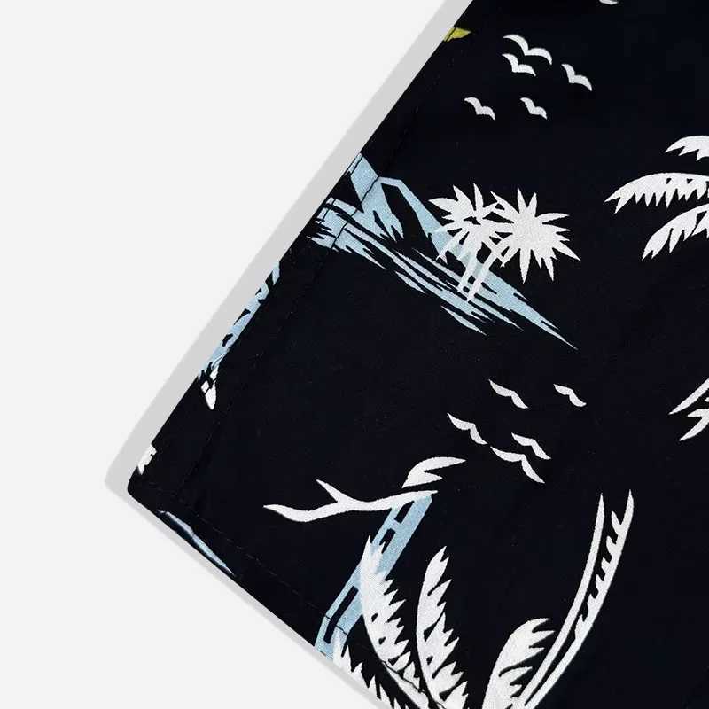 New Mens Summer Beach Casual Shorts Coconut Tree Print Uniform Size Comfortable Silk Quick Drying Bermuda Hurey BoardshortsT250304