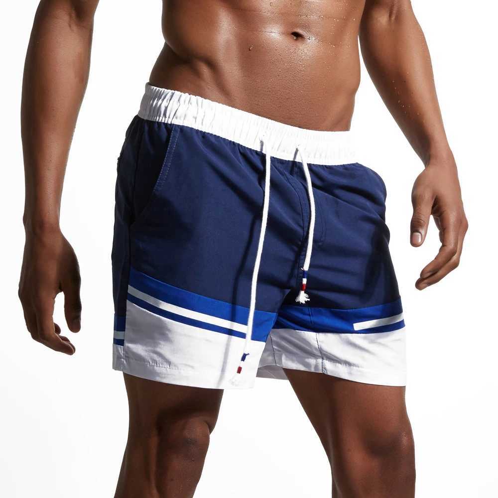Mens Swimming Shorts Quick Dry Beach Trunks Swimwear with Mesh LiningT250304