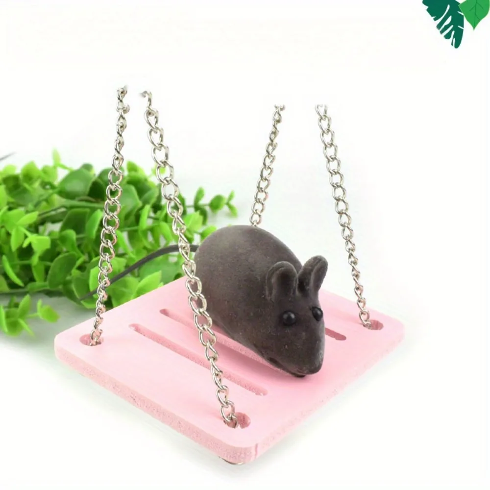 Ecological Wood Swing Hamster Toy Acrylic Cage Hanging Chain Silent Furniture Small Pet Ladder Running Fitness
