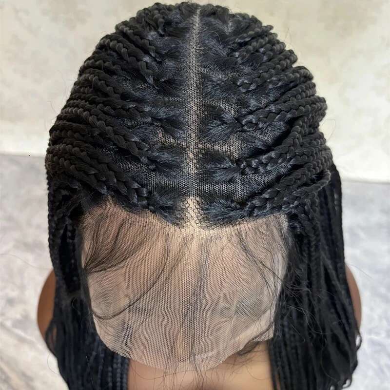 Top Quality Frontal Twist For Black Women Box Braided Lace Front Wig Glueless Braids Synthetic Wigs Daily
