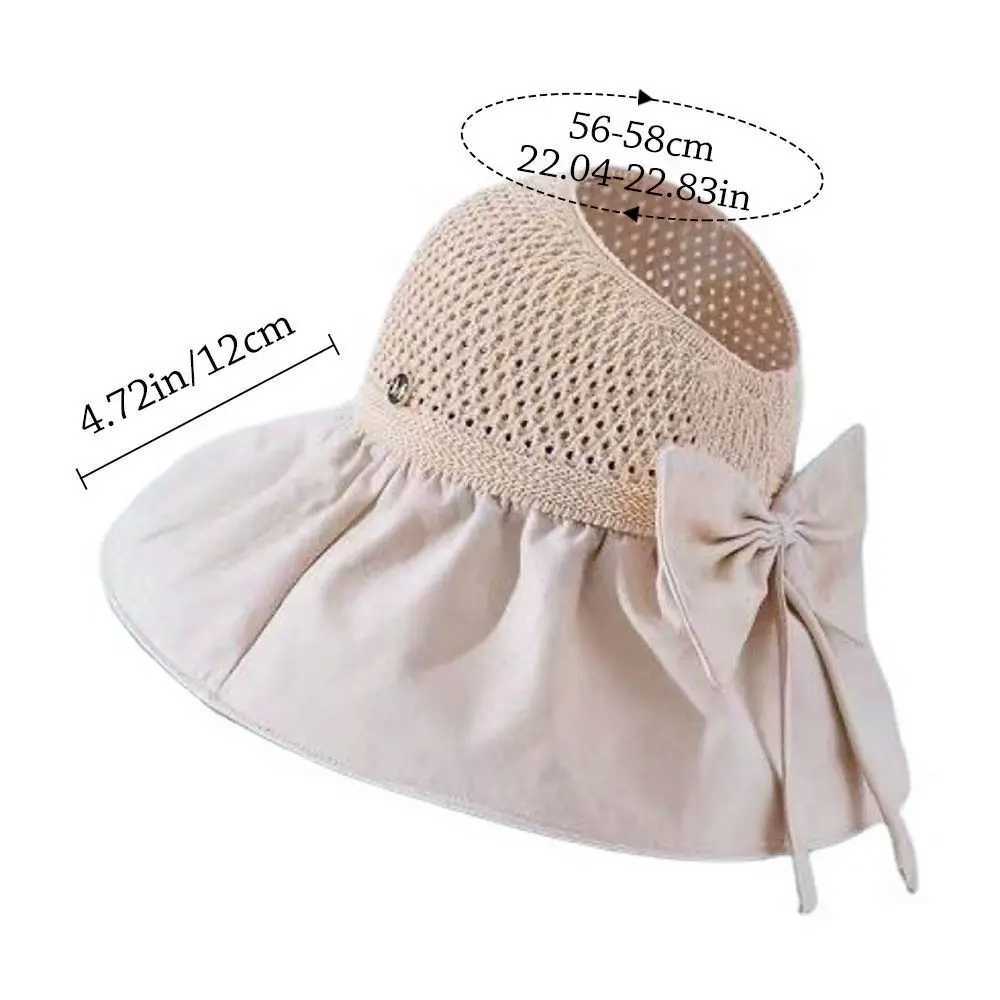 Summer Women Bucket Hat UV Protection Sun Hats Soft Foldable Wide Brim Outdoor Beach Hat Panama C Sunshade HatXJ250304