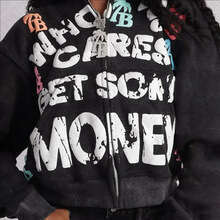 Personalized 3D printed hooded cardigan with high street Harajuku loose fitting unisex hoodie top