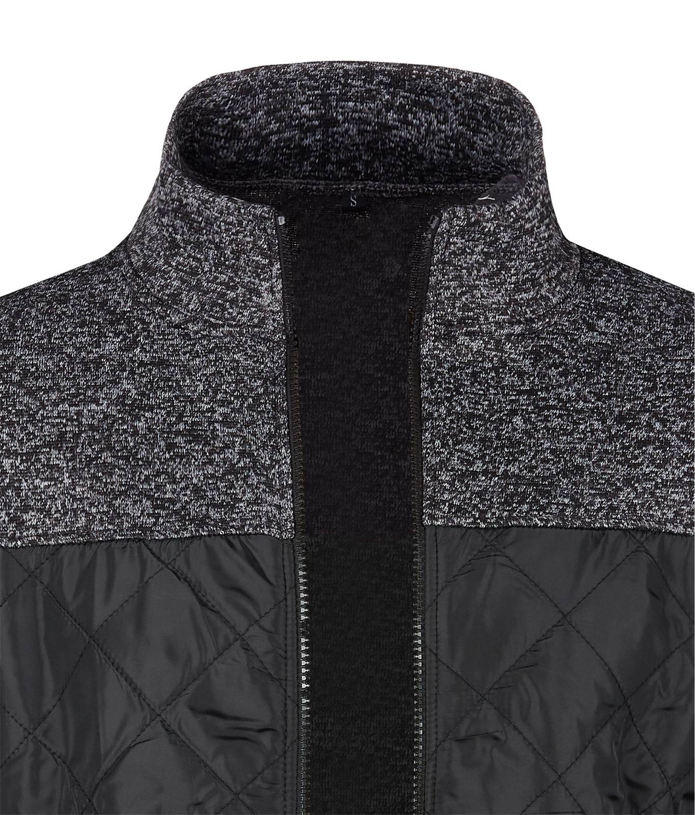Autumn and winter mens standup collar striped zipper knit top fashion color matching 250304