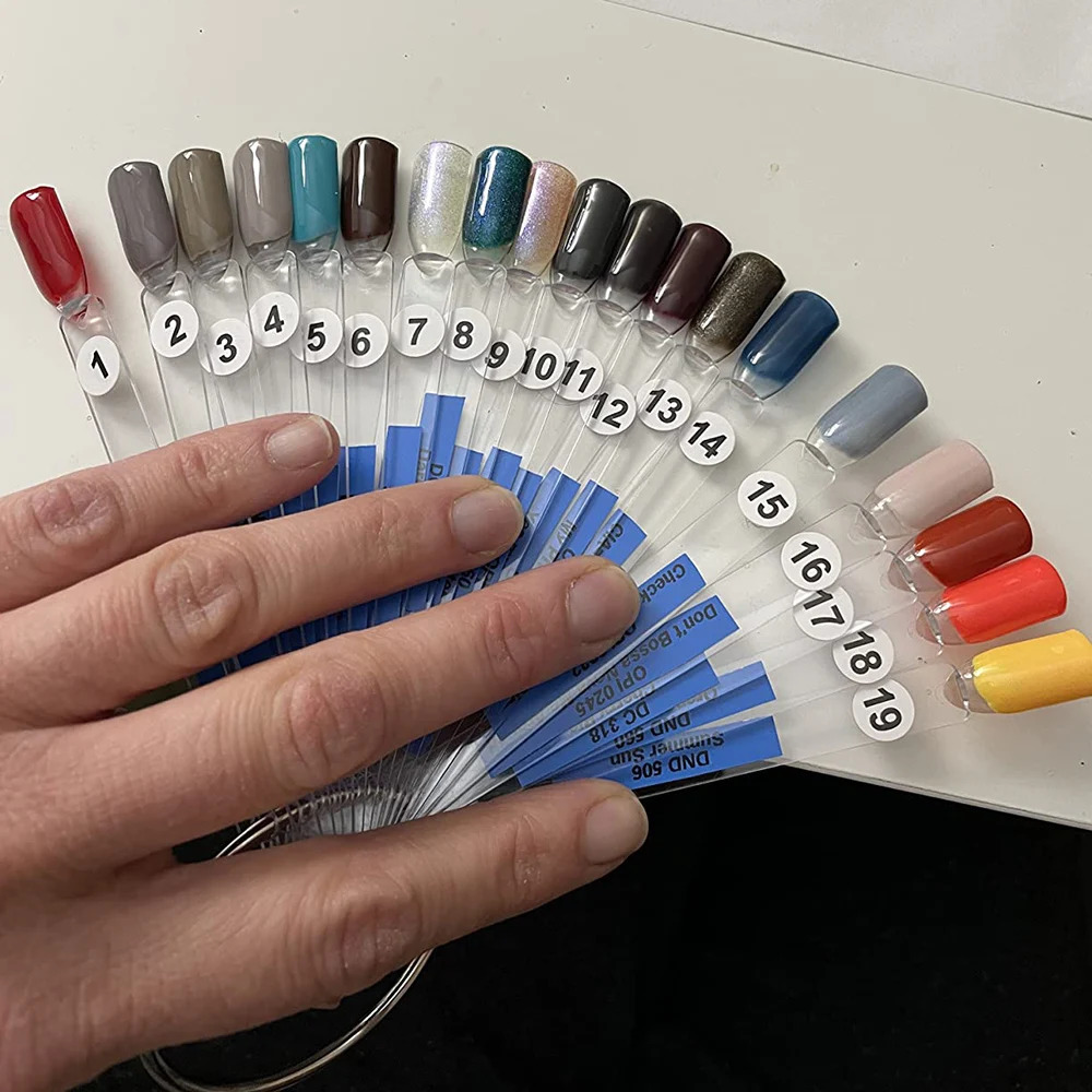 Nail Display Sticks False Tips Gel Polish Practice Clear Natural Colors Board for Art Tools 250217