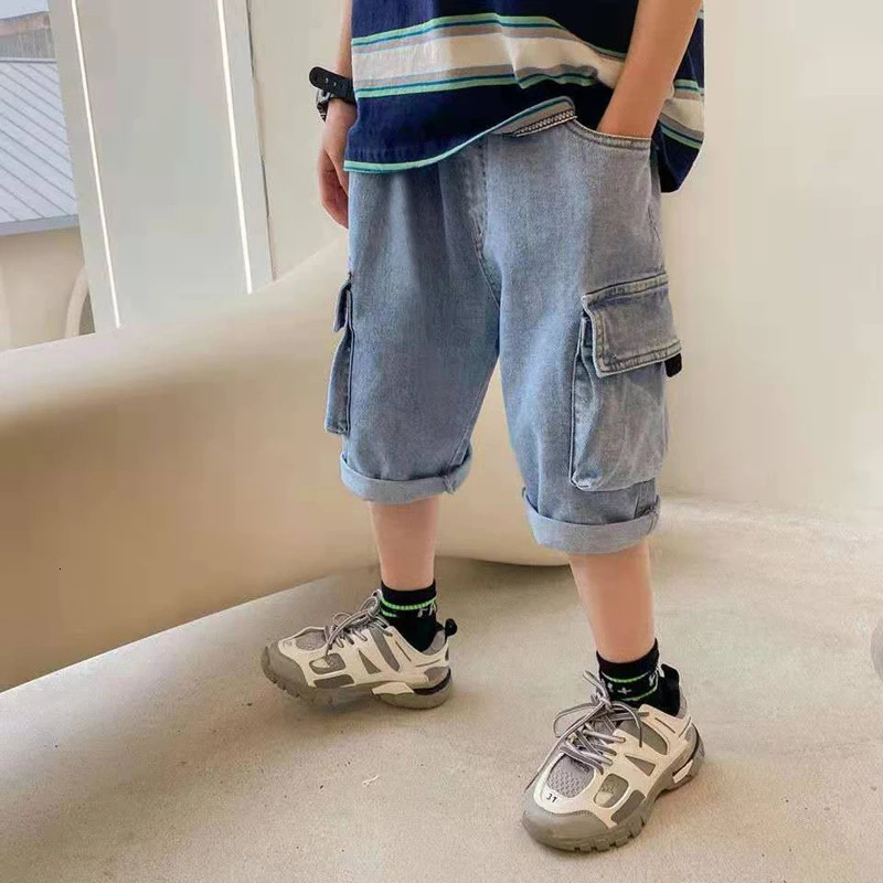 IENENS Kids Baby Boys Summer Denim Clothing Shorts Pants Jeans Children Casual Short Trousers Infant Bottoms 4-13 Years 250304