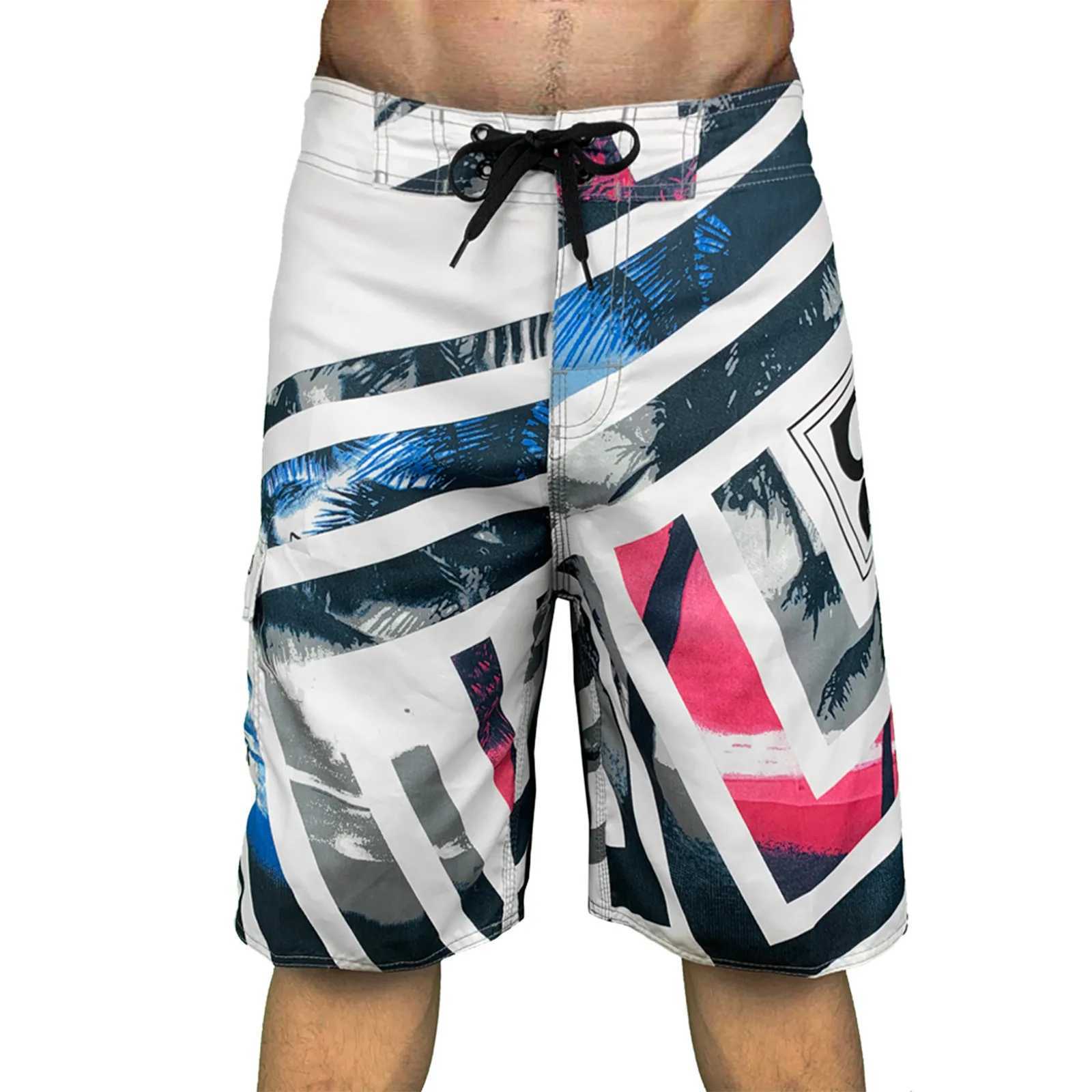 Mens Beach Pants Fashion Leisure Fitness Sports Shorts Plus Size Five Surf Quick Drying Trousers For Man Summer Swim ShortsT250304